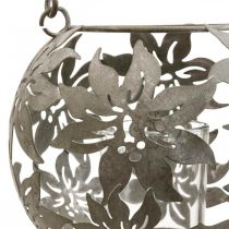 Vind lätt metall hängande dekor dekorativ lykta grå Ø14cm H13cm
