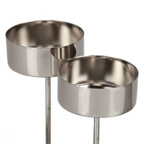 Artikel Värmeljushållare för stickning av adventskrans silver Ø4cm 8 st