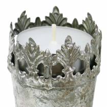 Artikel Värmeljushållare för stickning av silver Ø5cm H24cm 4st
