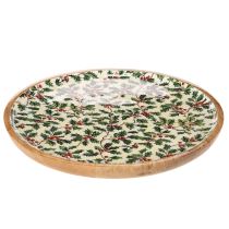 Artikel Juldekorationstallrik med järnekmotiv, 25 cm