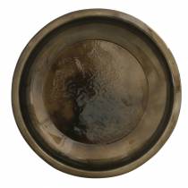 Dekorationsplatta av metallbrons med glasyreffekt Ø23,5cm