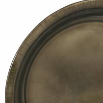 Dekorationsplatta av metallbrons med glasyreffekt Ø30cm