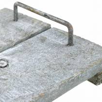 Artikel Borddekoration, dekorativ bricka i shabby chic-stil, bricka med fötter, trädekoration 40 cm
