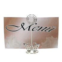Artikel Placera korthållaren fjäril 3,5 cm silver 6st