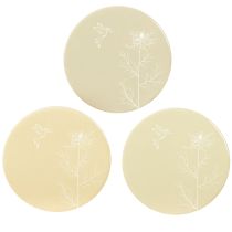 Artikel Bordsunderlägg Spring Bird Brun Vit Ø11cm 6 st