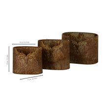 Artikel Blomkruka hjort metall oval rustik set om 3 24cm