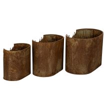Artikel Blomkruka hjort metall oval rustik set om 3 24cm