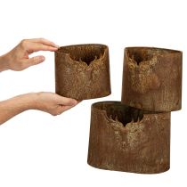 Artikel Blomkruka hjort metall oval rustik set om 3 24cm