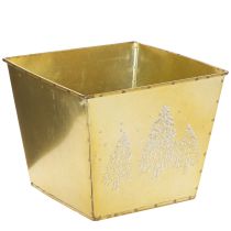 Artikel Metallkruka med glittrande granmotiv, 18 cm