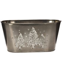 Artikel Oval kruka med präglad gran, 25 cm