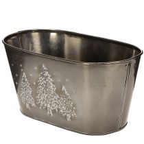 Artikel Oval kruka med präglad gran, 25 cm