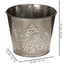 Artikel Metallkruka med glittergranar, 13 cm