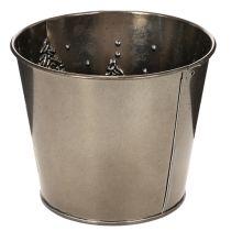 Artikel Metallkruka med glittergranar, 13 cm