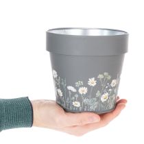 Artikel Blomkruka med delikat vildblomsdesign, praktisk användning på balkong eller terrass, 15 cm, 3 delar