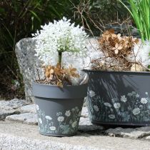 Artikel Blomkruka med delikat vildblomsdesign, praktisk användning på balkong eller terrass, 15 cm, 3 delar