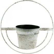 Artikel Blomkruka shabby chic väggdekoration vit metall med upphängning Ø37cm