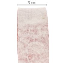 Artikel Tvåfärgat gångjärn till kruka av 100 % ull som dekorativt filtband, vit/röd, 7,5 cm bred, 5 m lång