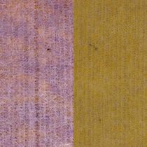 Filtband, krukband, ullband tvåfärgad senapsgul, violett 15cm 5m