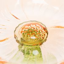 Artikel Dekorativ glastallrik med fot, blommönster för elegant bordsdekoration och sommardekor, 15 cm