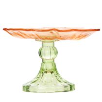 Artikel Dekorativ glastallrik med fot, blommönster för elegant bordsdekoration och sommardekor, 15 cm