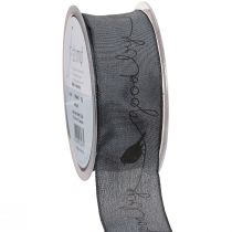 Artikel Sorgband Good bye organzaband fåglar svart 40mm 20m