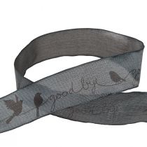 Artikel Sorgband Good bye organzaband fåglar svart 40mm 20m