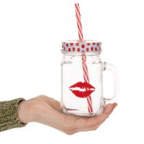Artikel Dricksglas med lock och handtag Ø7cm H13,5cm