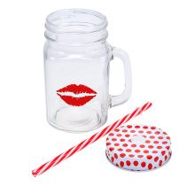 Artikel Dricksglas med lock och handtag Ø7cm H13.5cm