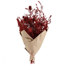 Artikel Torkad blombukett, vinröd, dekorativ tistel, 40 cm, 80 g