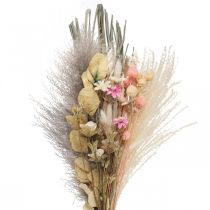 Bukett torkade blommor Boho Pink Blekt torkad dekoration 80cm 140g