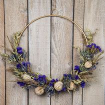 Bukett torkade blommor Bukett ängsblommor blå H50cm 100g