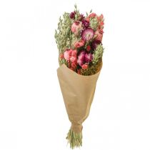 Artikel Torkad blombukett, halmblommor, säd, vallmokapsel, Phalaris, rörsvamp, 55 cm