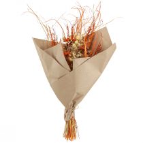 Artikel Dekorativ torkad bukett "Tistel & Rölleka" Orange-Natur i blekt, 55 cm, 150 g - Lantlig stil