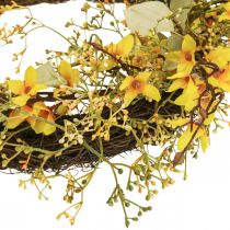 Dörrkrans forsythia konstgjord deco krans gul Ø48cm