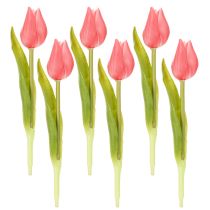 Artikel Högkvalitativ tulpanblomma som en naturtro kopia för bordsvaser, 21 cm, 6 stycken