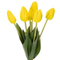 Artikel Konstgjorda tulpanblommor för realistisk vårdekoration i vardagsrum eller kontor, 40 cm, 7 stycken