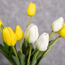Artikel Konstgjorda tulpanblommor för realistisk vårdekoration i vardagsrum eller kontor, 40 cm, 7 stycken