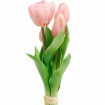 Tulip Bunch Real Touch, konstgjorda blommor, konstgjorda tulpaner rosa