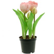 Artikel Konstgjorda blommor i kruka Konstgjorda tulpaner Rosa Gul 22,5cm