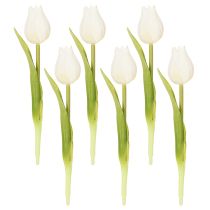 Artikel Konstgjord tulpan, realistisk dekoration, hållbar konstgjord blomma för hemmet, 21 cm, 6 stycken