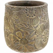 Planteringskruka guld blommor keramik blomkruka Ø17cm H19cm