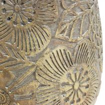 Planteringskruka guld blommor keramik blomkruka Ø17cm H19cm
