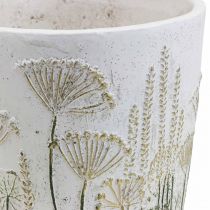 Planteringskruka Stor blomkruka Keramik Vitguld Ø20,5cm H20cm