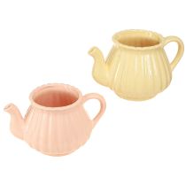 Artikel Planteringskruka keramik dekorativ tekanna orange gul 19,5×13,5×11cm 2 st