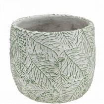 Artikel Planteringskärl keramik grön vit grå gran grenar Ø13,5cm H13,5cm