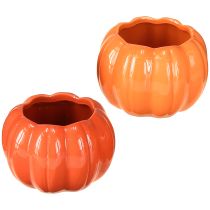Artikel Kruka i keramik med pumpa, orange, Ø9,5 cm, H6,5 cm, 4 st