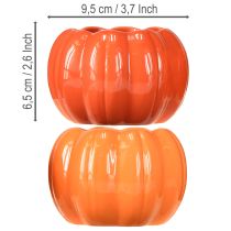Artikel Kruka i keramik med pumpa, orange, Ø9,5 cm, H6,5 cm, 4 st