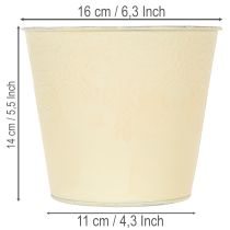 Artikel Metallkruka, pastellgul, Ø16cm H14cm