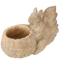 Artikel Kruka med ekorrdekoration i gjuten sten 26×14×19 cm