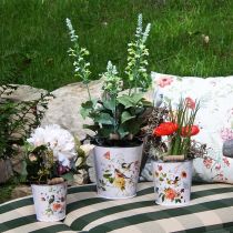 Artikel Planteringshink i metall med handtag Ø14/11,5/9,5 cm set om 3